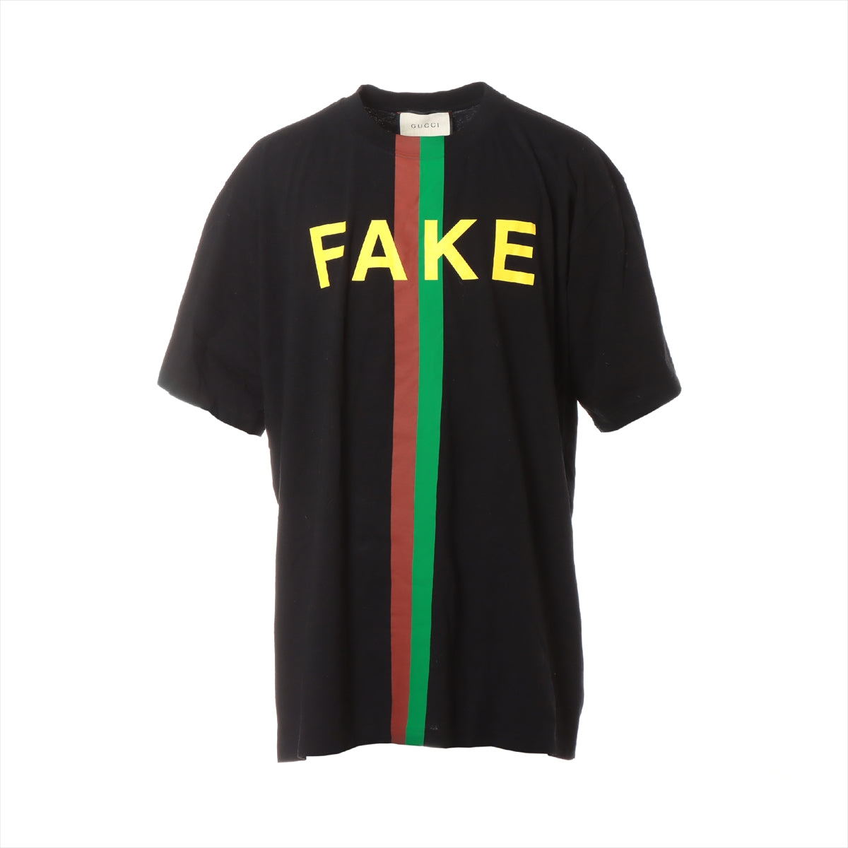 グッチ コットン Tシャツ XXXL メンズ ブラック  FAKE/NOT 616036