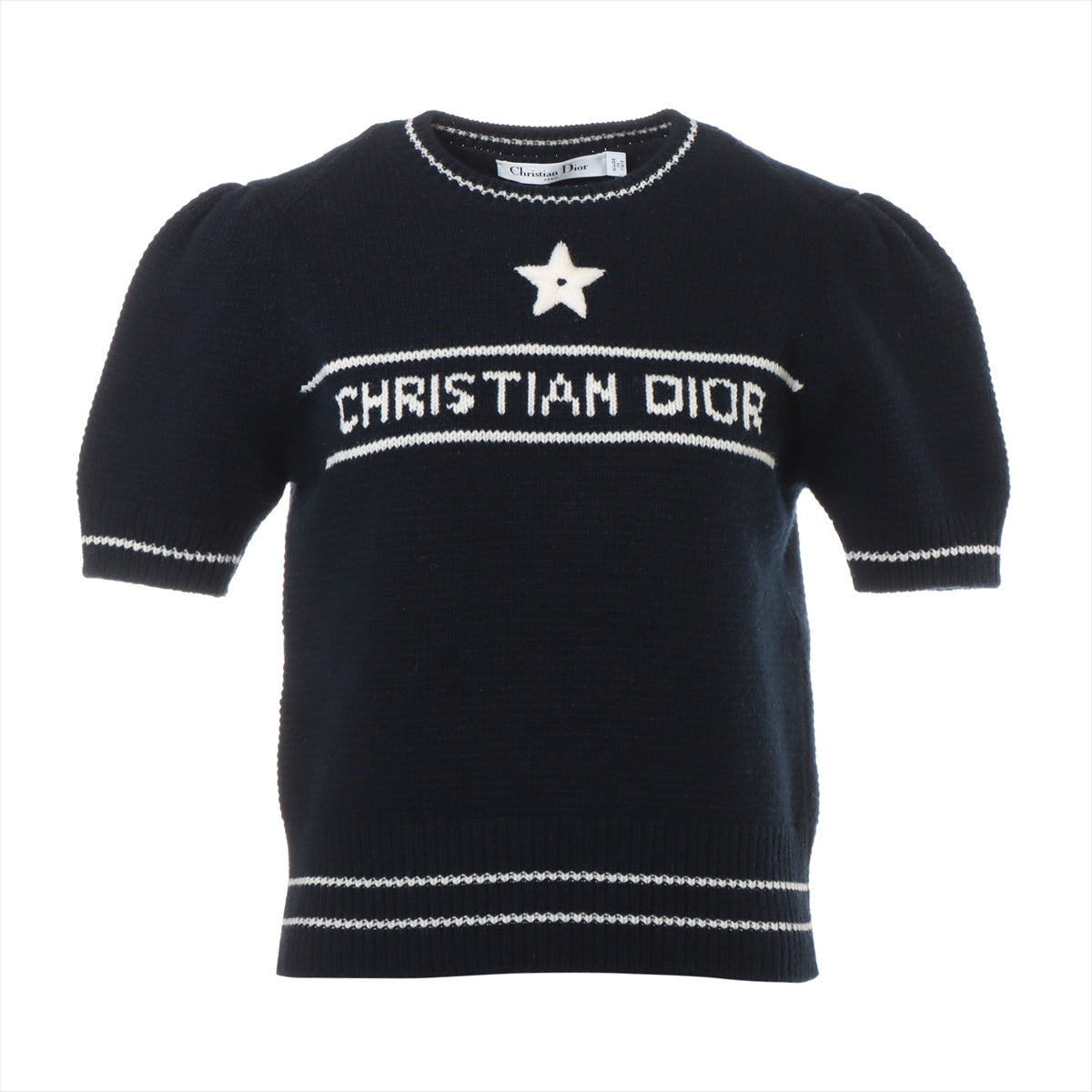 実寸サイズDior クリスチャンディオール ニット Tシャツ ロゴ ブラック 38