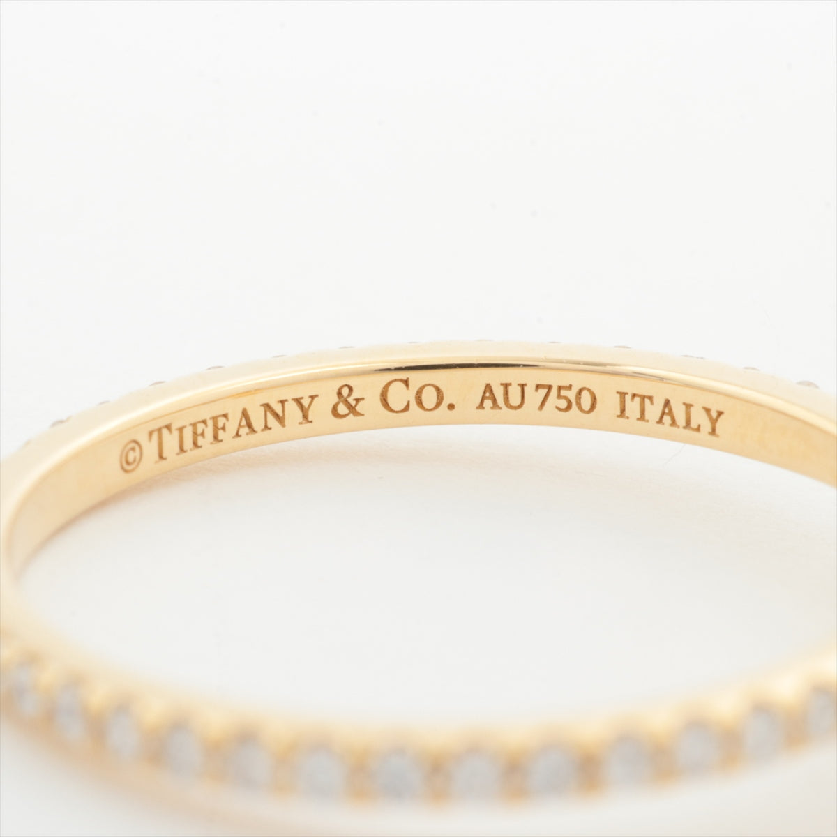 Tiffany 750YG Tワイヤー フルダイヤサークルリング