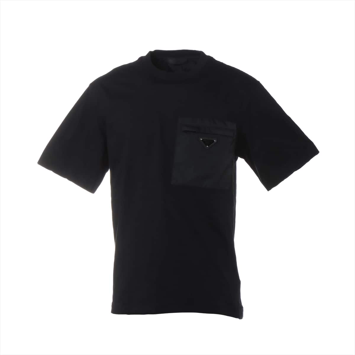 プラダ 22SS ポリアミド Tシャツ M メンズ ブラック  UJN661 Re-Nylon  三角プレート