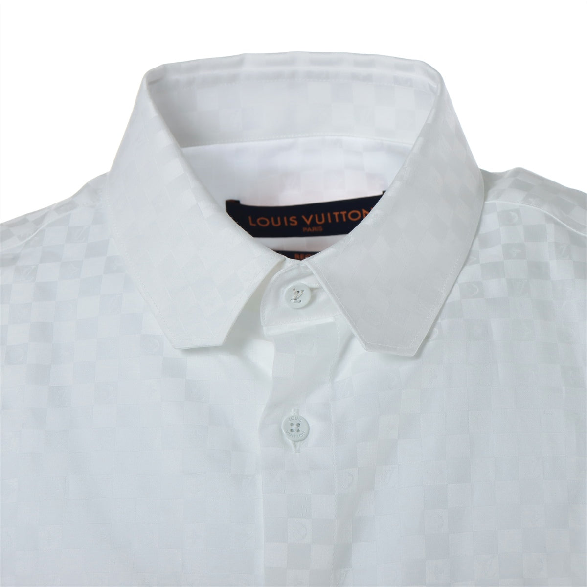 ルイヴィトン 23AW コットン シャツ 38/15 メンズ ホワイト  RM232F DNAカラーショートスリーブシャツ