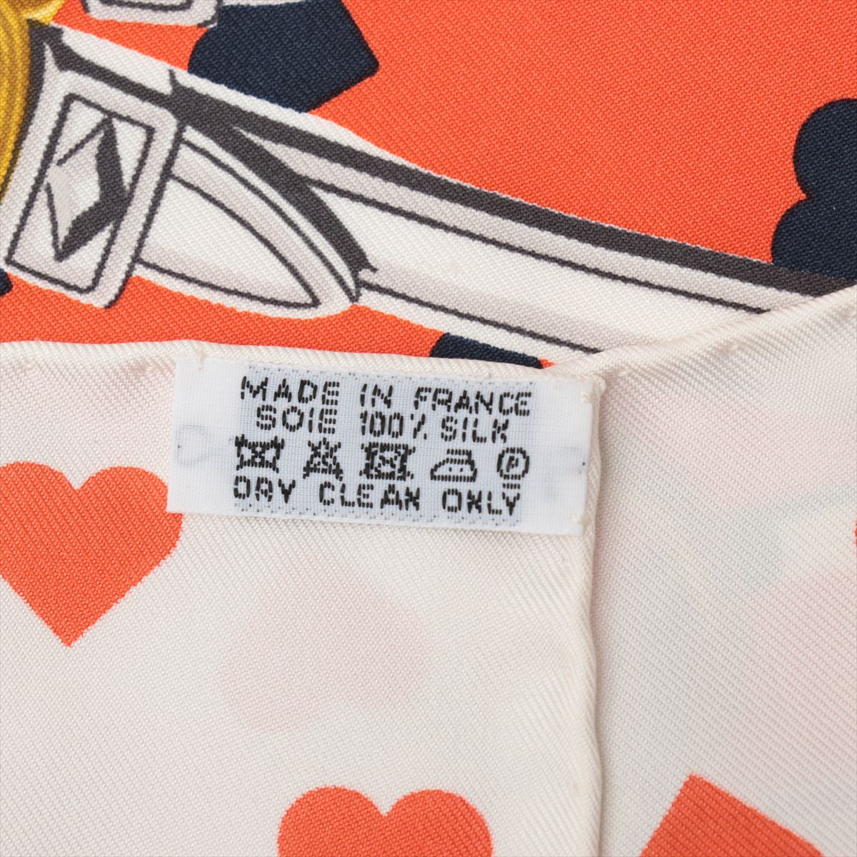 エルメス カレ    式典用馬勒 スカーフ シルク オレンジ
