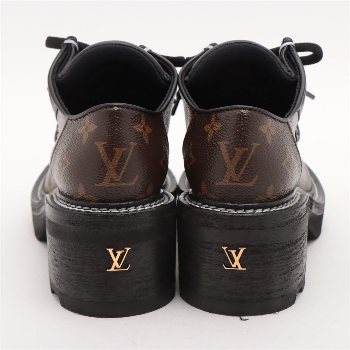 ルイヴィトン LOUIS VUITTON スニーカー モノグラム ロゴ刺繍 キャンバス レザー シューズ 靴 レディース イタリア製 36 1/2(23.5cm相当) ブラウン