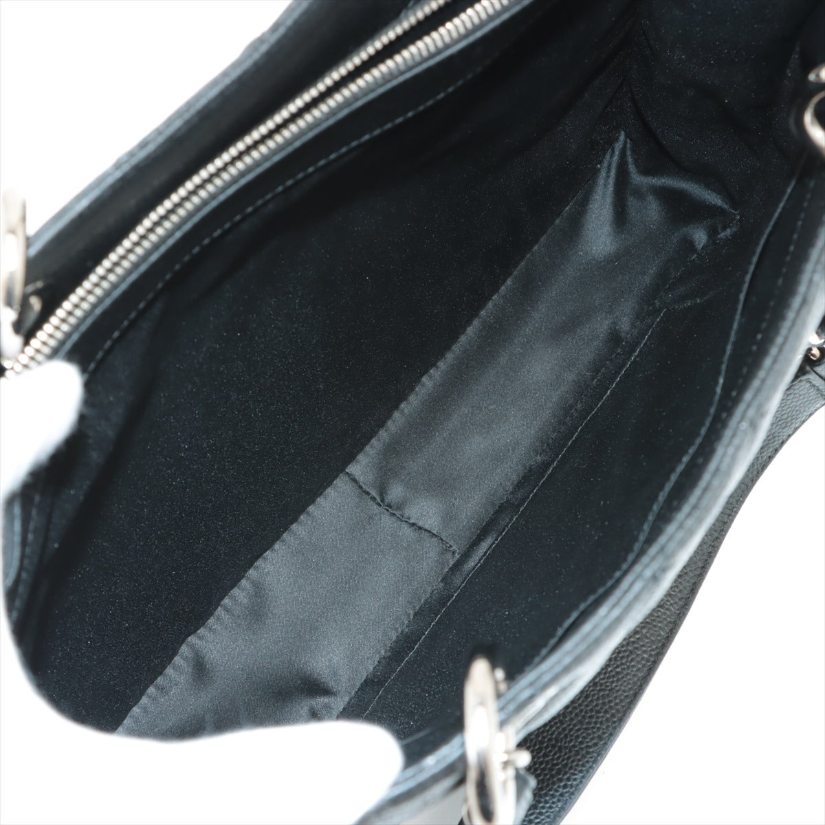 シャネル GST キャビアスキン チェーントートバッグ ブラック シルバー金具 13番台 スカーフ付き