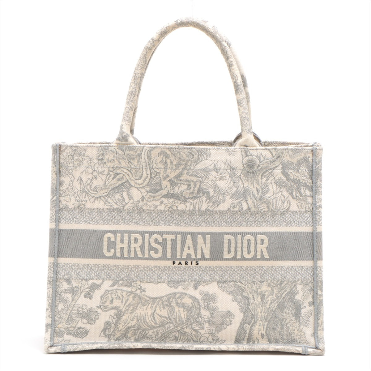 未使用 展示品 クリスチャン ディオール Christian Dior トワルドゥジュイ ブック トート ラージ バッグ キャンバス グレー VLP 90212191