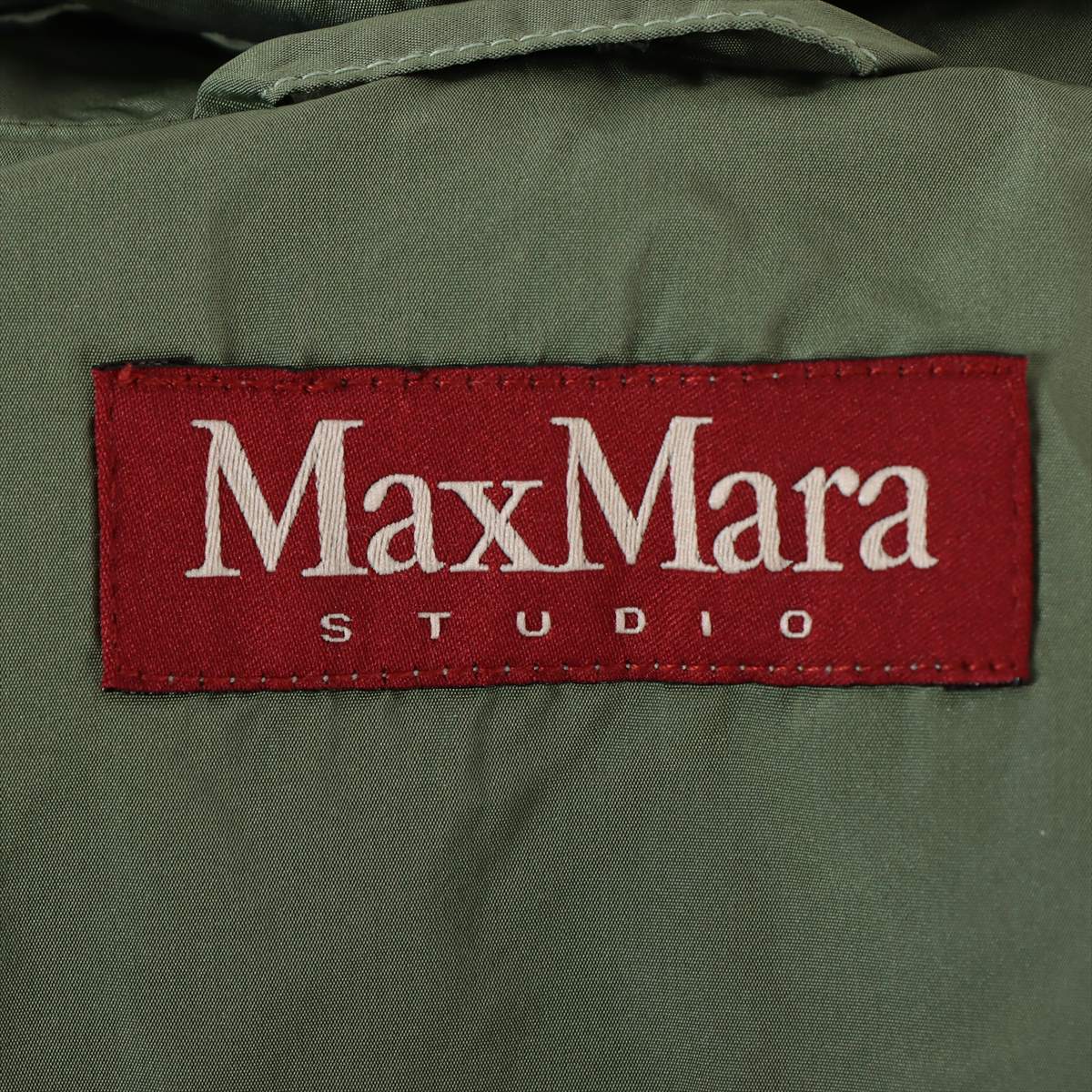 マックスマーラストゥディオ ポリエステル ジャケット 42 レディース グリーン  サンプル品 ノースリーブ フード取り外し