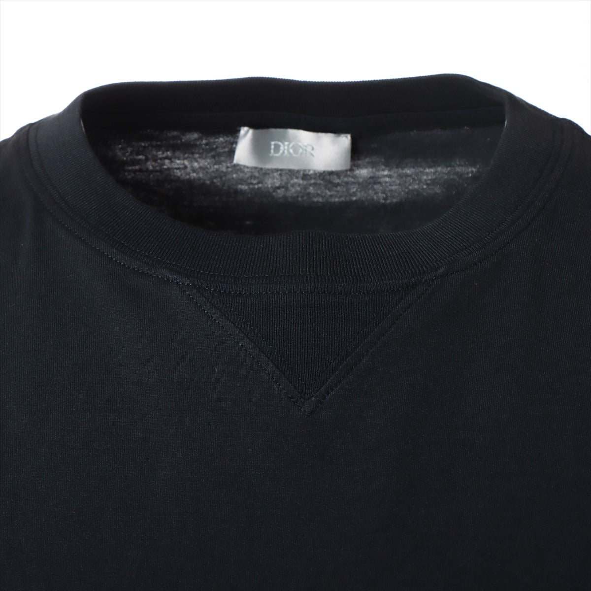 ディオール オブリーク コットン×シルク Tシャツ L メンズ ネイビー  レイヤード 113J632A0677