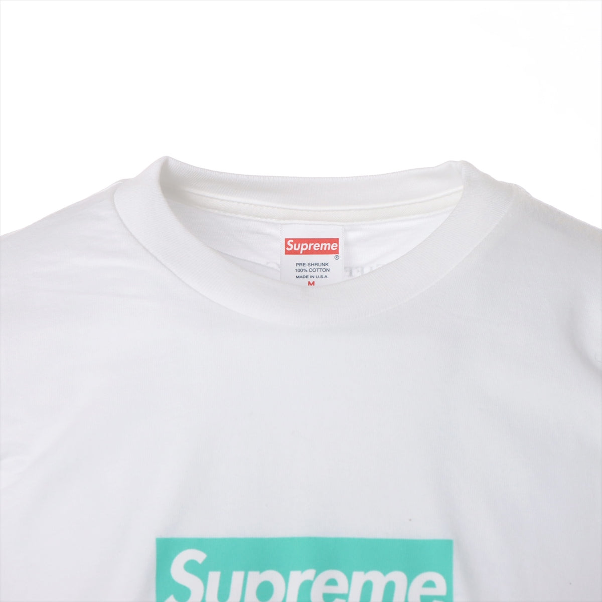 シュプリーム×ティファニー 21AW コットン Tシャツ M メンズ ホワイト Box Logo Tee ｜a1887680｜中古ブランド品・ブランド古着通販｜ALLU（アリュー）