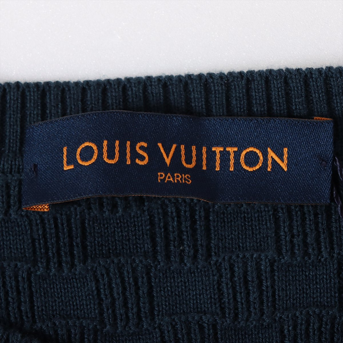 『Louis Vuitton』ルイヴィトン (L) 薄手ニット ダミエ肩幅50cm