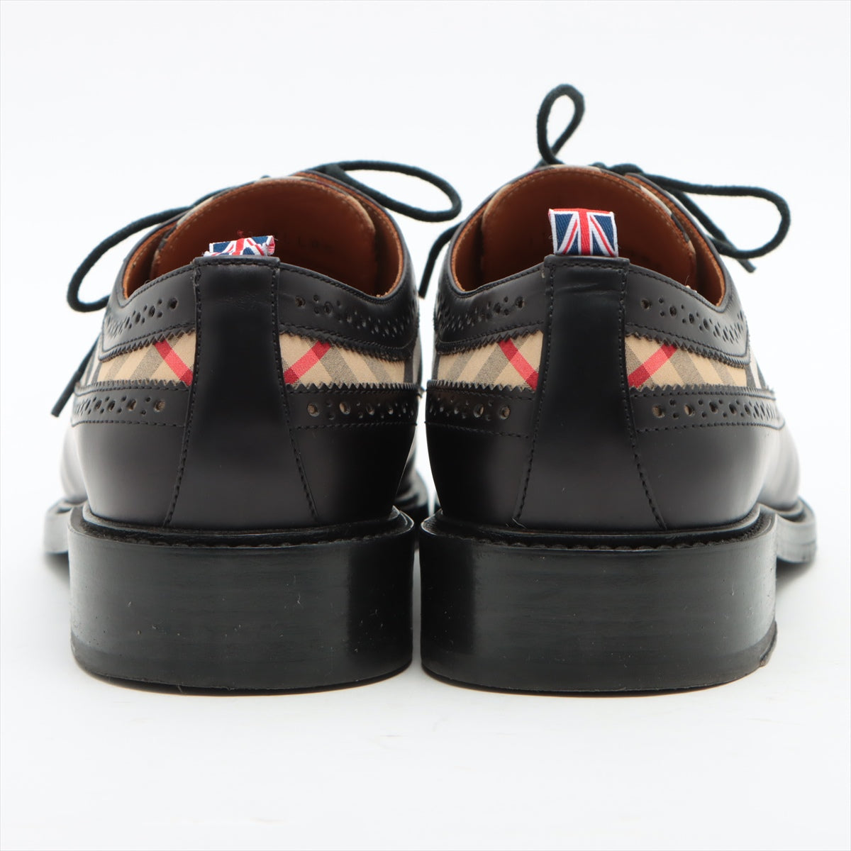 バーバリー レザー レザーシューズ 43 メンズ ブラック×ベージュ TAILOR BROGUE ヴィンテージ チェックパネル｜a1917629｜中古ブランド品・ブランド古着通販｜ALLU（アリュー）