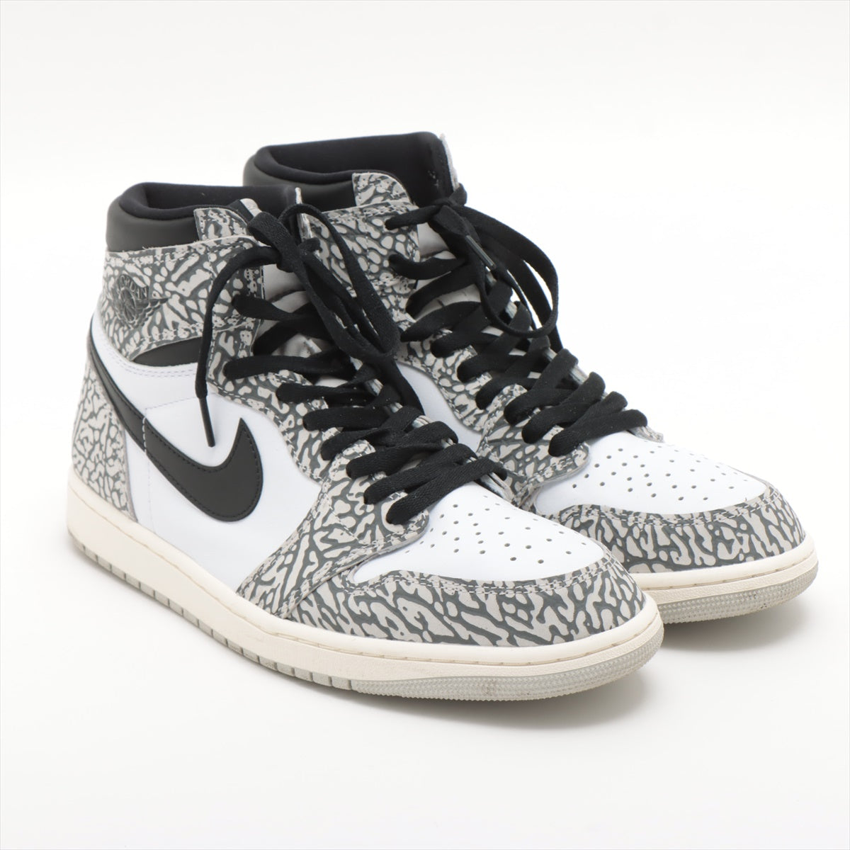 ナイキ AIR JORDAN 1 レザー ハイカットスニーカー 29cm メンズ グレー White Cement DZ5485-052  替えヒモ有