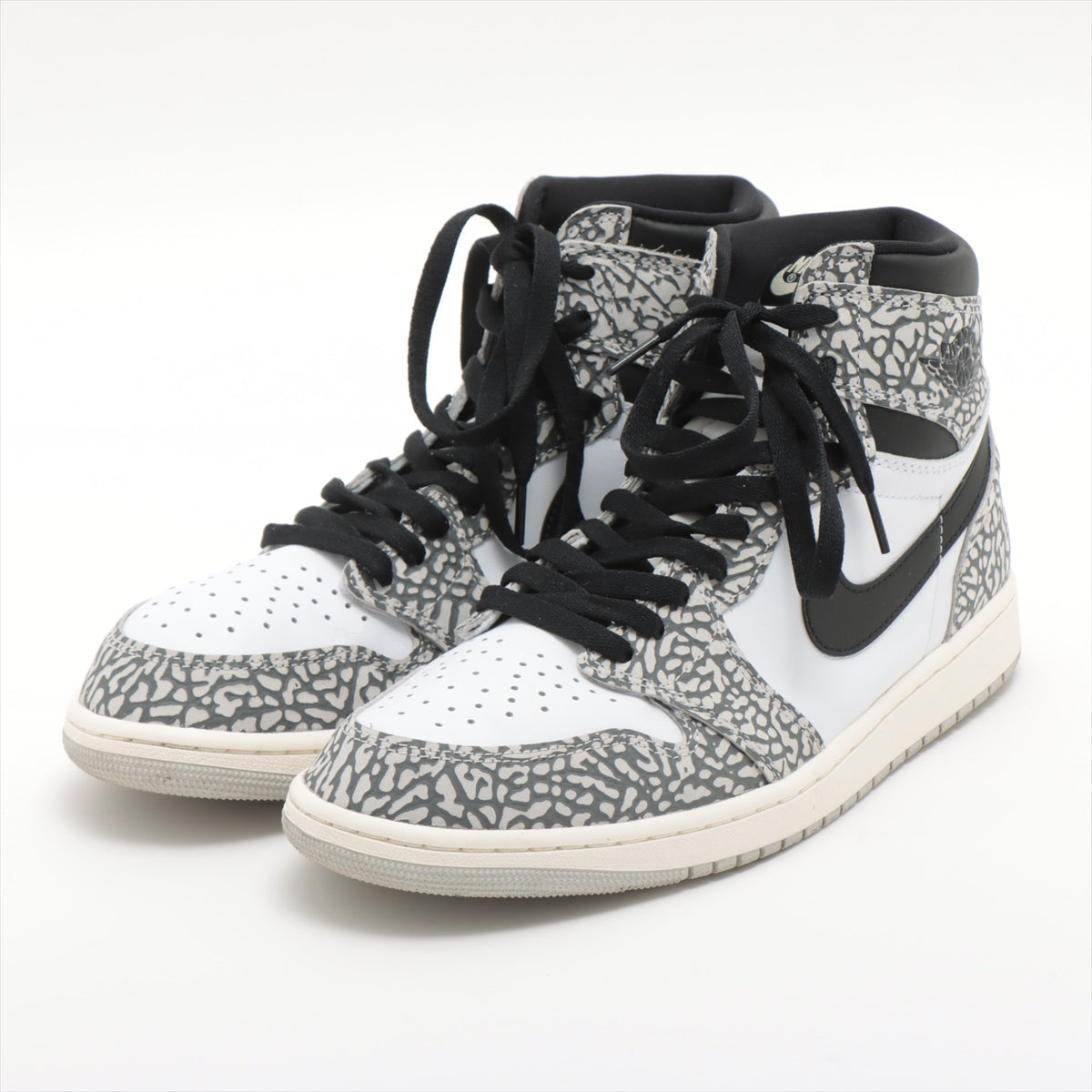 ナイキ AIR JORDAN 1 レザー ハイカットスニーカー 29cm メンズ グレー White Cement DZ5485-052  替えヒモ有