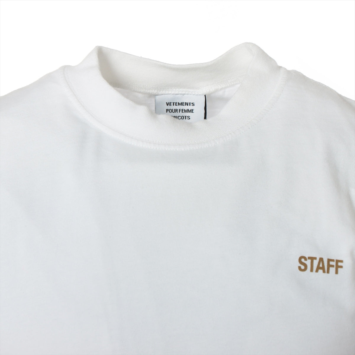 ヴェトモン コットン Tシャツ XS メンズ ホワイト バックロゴSTAFFプリント  WAH18TR16｜a1923556｜中古ブランド品・ブランド古着通販｜ALLU（アリュー）