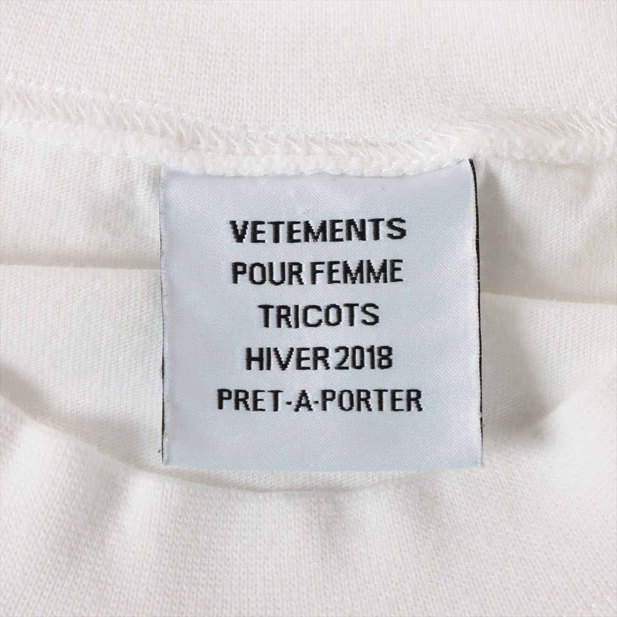ヴェトモン コットン Tシャツ XS メンズ ホワイト  バックロゴSTAFFプリント WAH18TR16