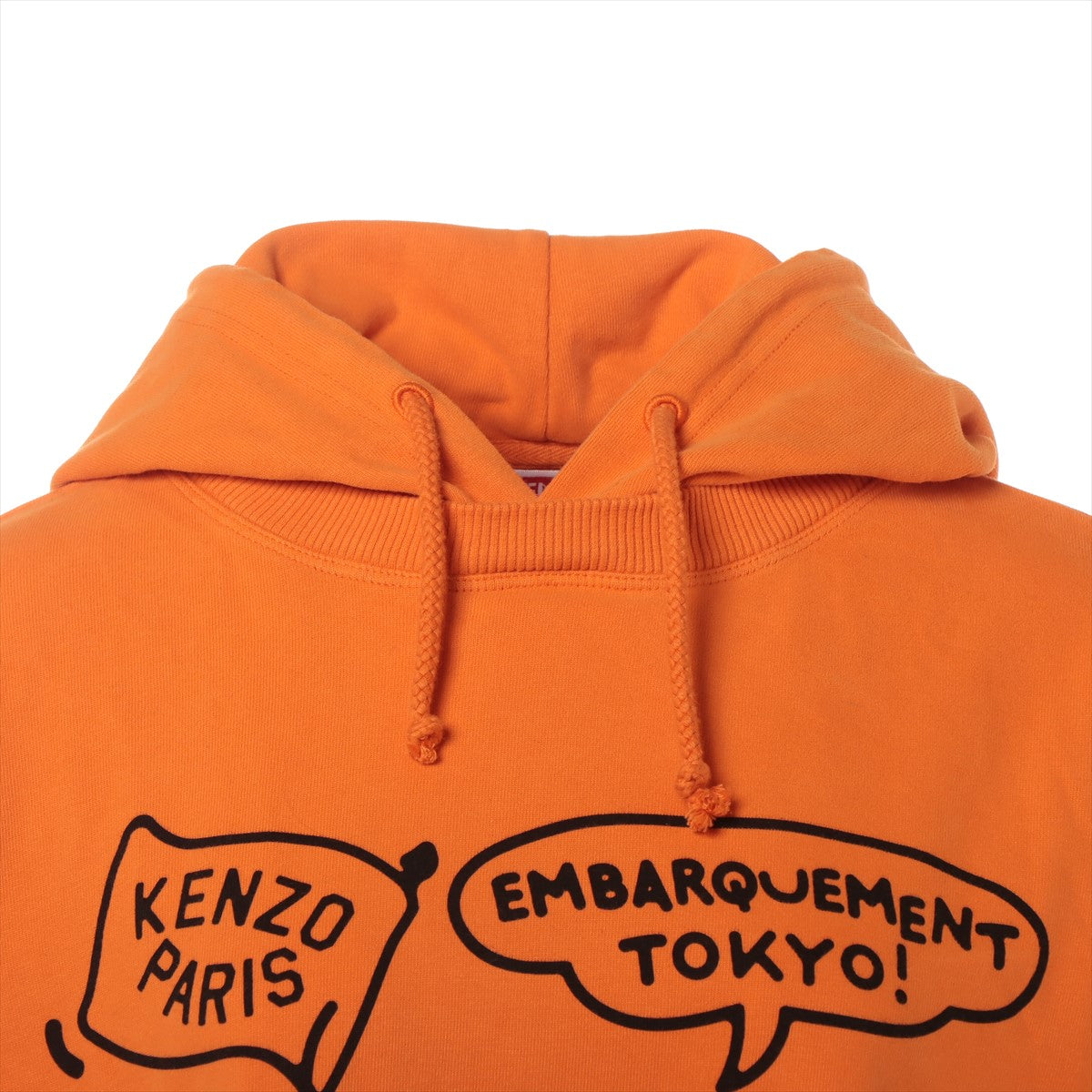 ケンゾー 23SS コットン×ポリウレタン パーカー S レディース オレンジ  BOKE BOY TRAVELS フード付きTシャツ