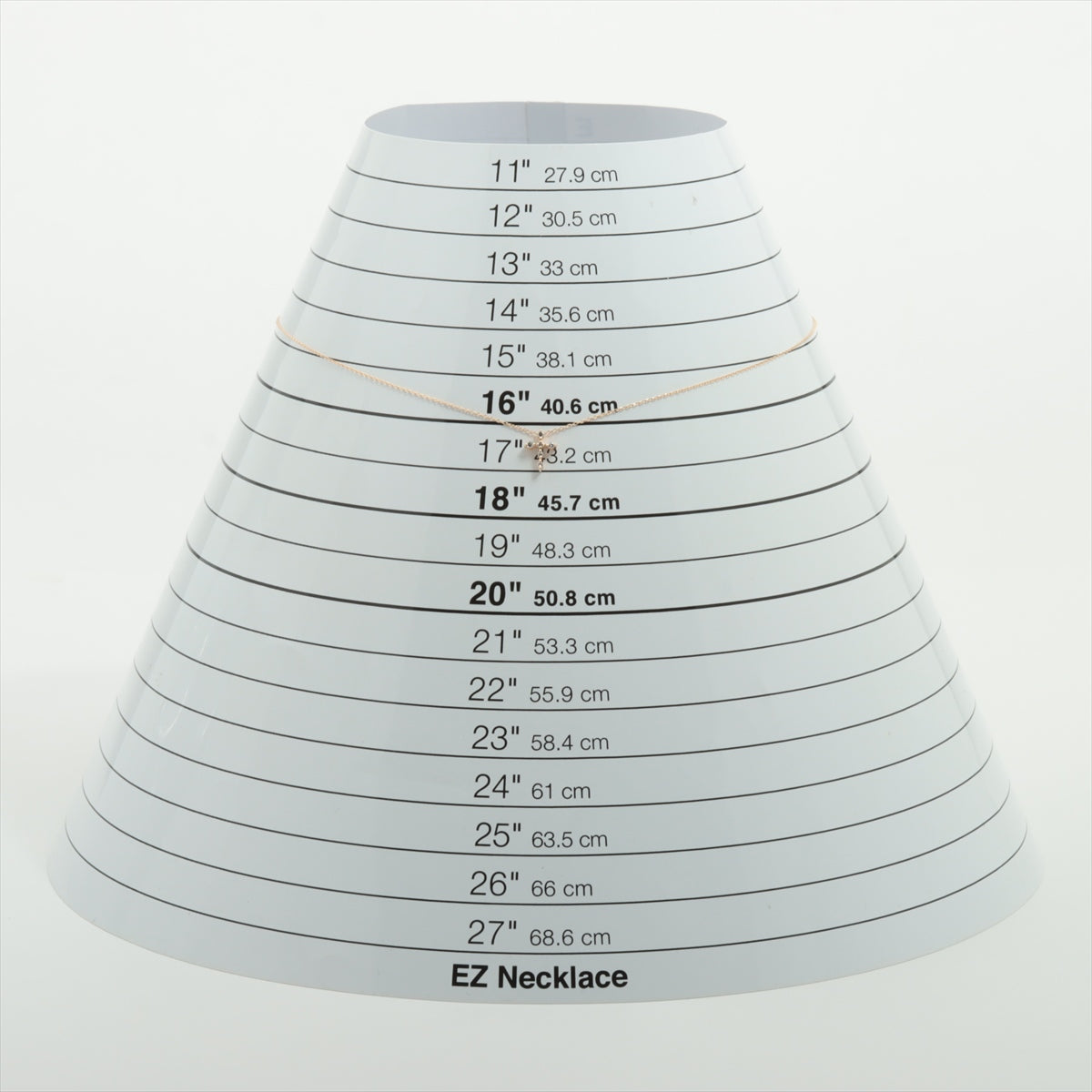 4℃ クロス ダイヤ ネックレス K10(PG) 0.8g