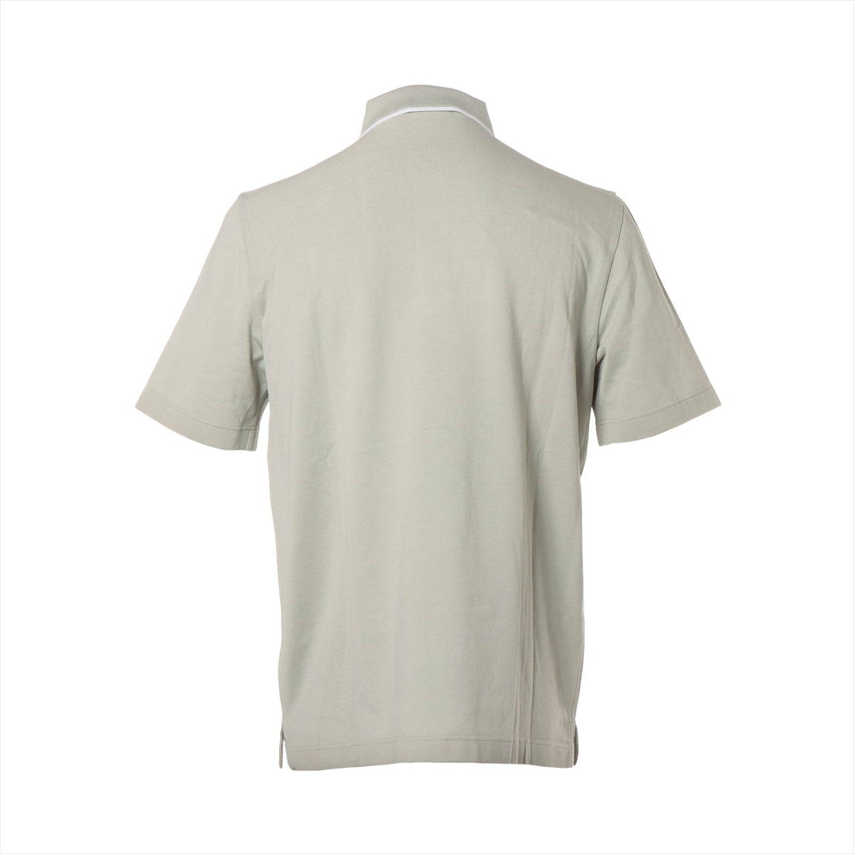 エルメス コットン ポロシャツ M メンズ ライトグリーン  Hロゴ刺繡