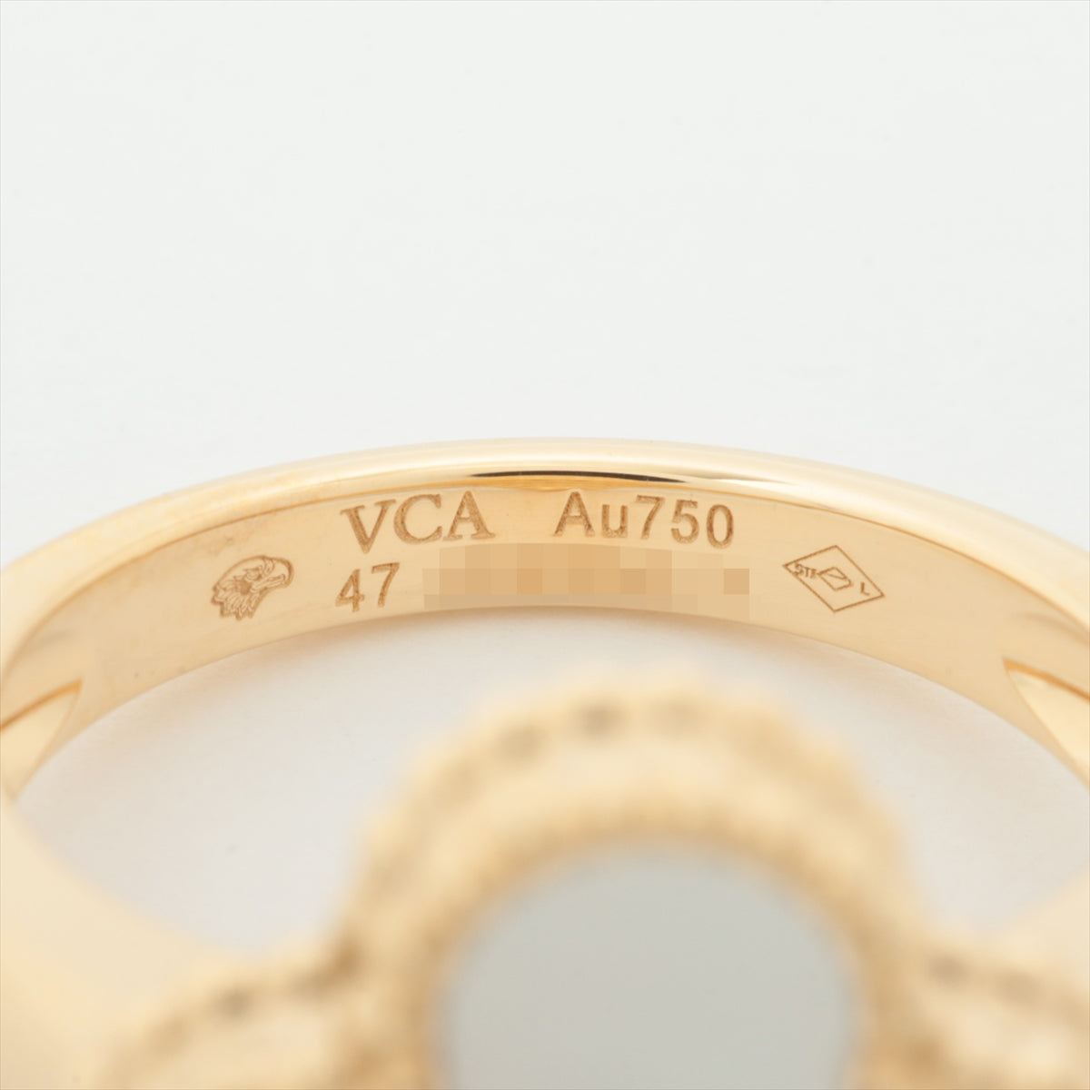 ヴァンクリーフ&アーペル ヴィンテージアルハンブラ ダイヤ シェル リング 750(YG) 6.7g 47 VCARA41147