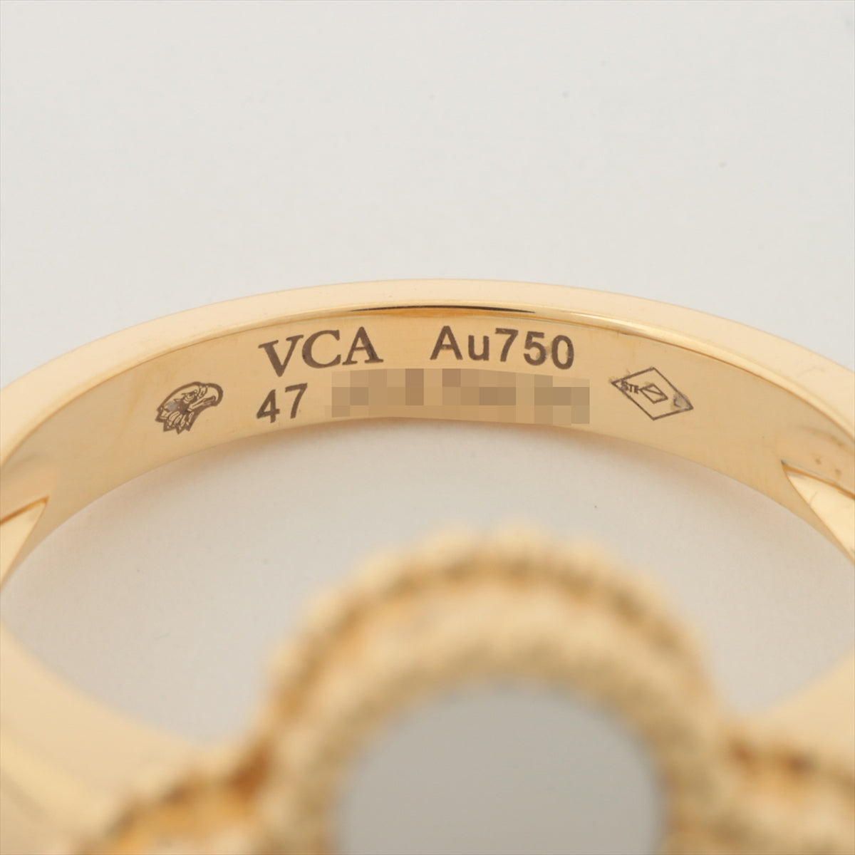 ヴァンクリーフ&アーペル ヴィンテージアルハンブラ ダイヤ シェル リング 750(YG) 6.6g 47 VCARA41147