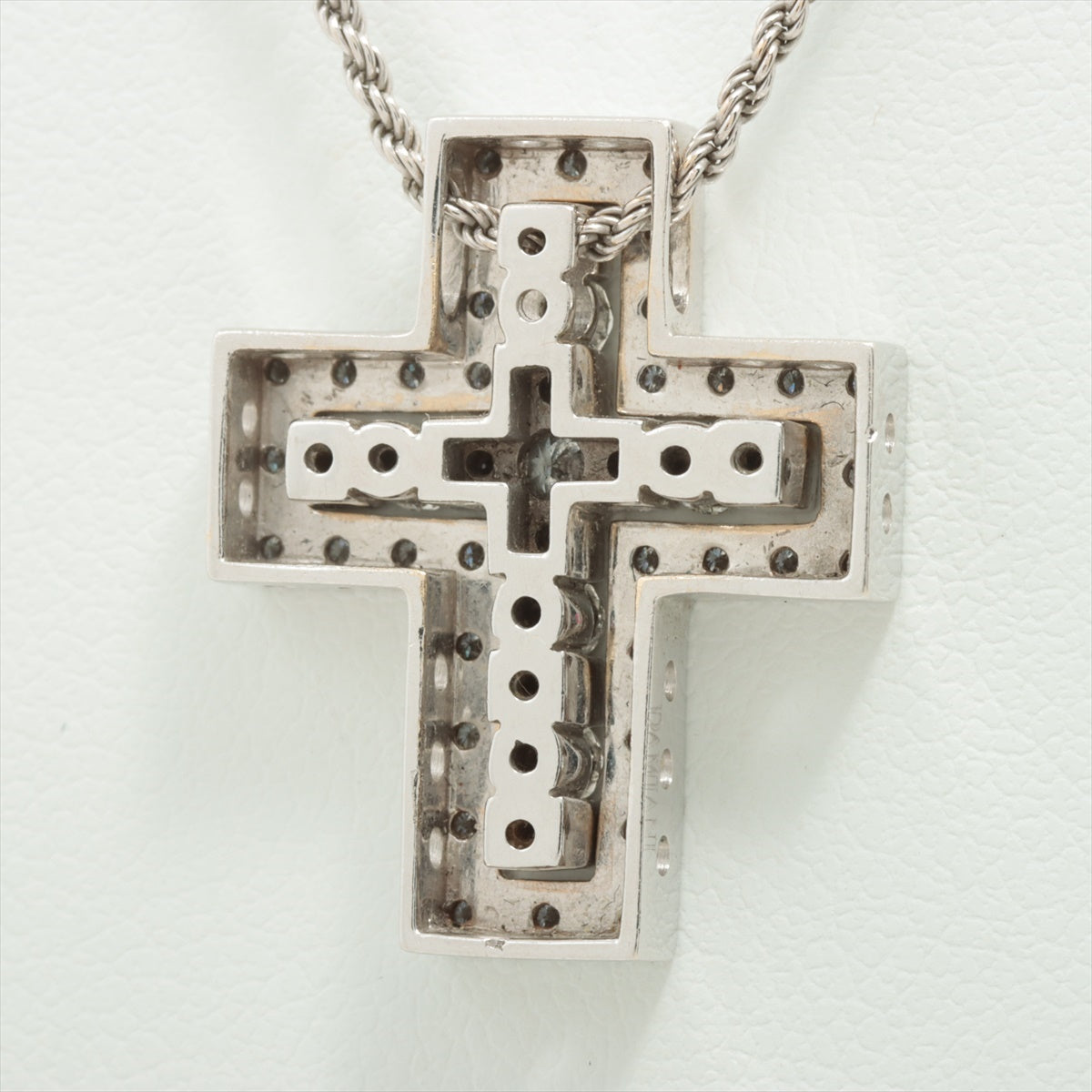 （新品仕上げ済）ダミアーニ DAMIANI ベルエポック クロス ダイヤ ネックレス 十字架 K18 WG × ダイヤ 約1.26ct 20073470 保証書 8589付属品2021年保証書箱