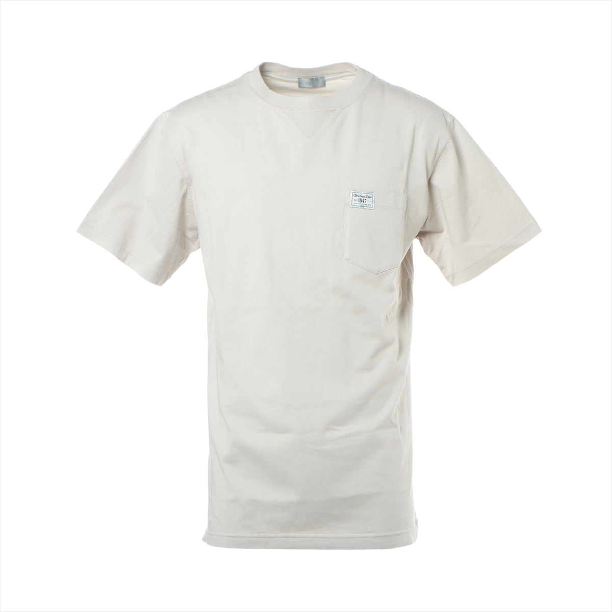ディオール コットン×ポリエステル Tシャツ S メンズ ベージュ  243J634B0677 バックロゴ刺繍