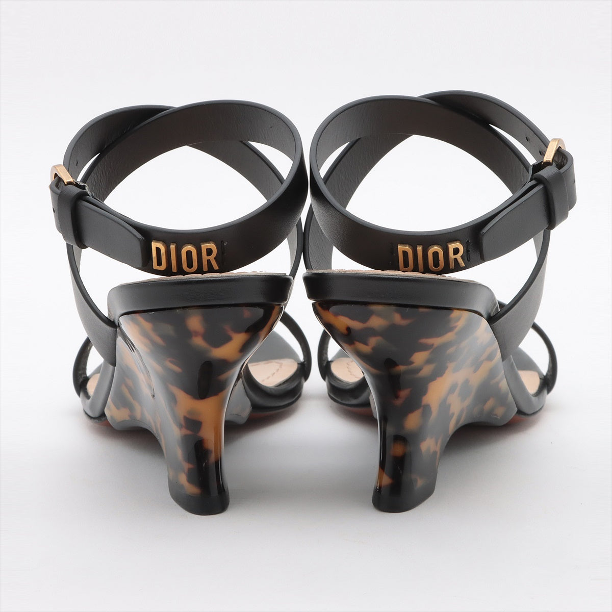 クリスチャンディオール レザー サンダル 36 1/2D レディース ブラック DIOR UP