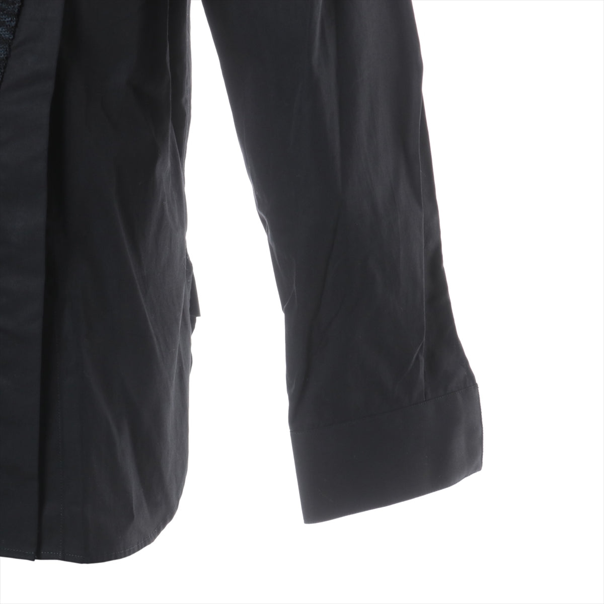ジバンシィ コットン×ポリエステル シャツ 40 メンズ ブラック  ビーズ装飾 BM602D1Y1N 袖 後身頃にヨゴレがあります 脇裏に軽度のスレがあります