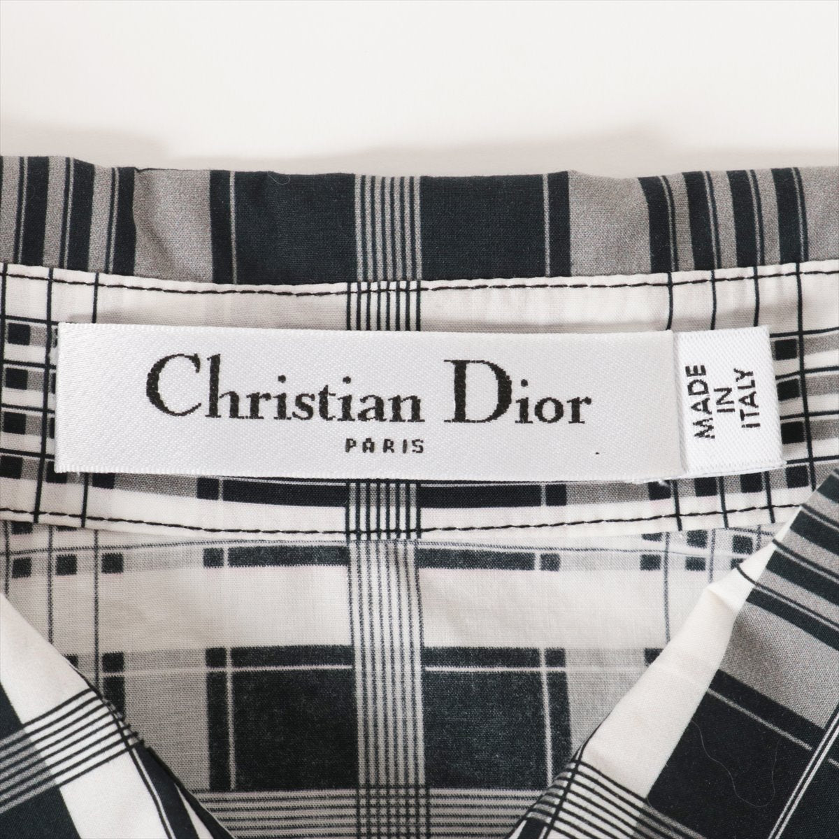 【新品】Christian Dior ビー刺繍チェックシャツ