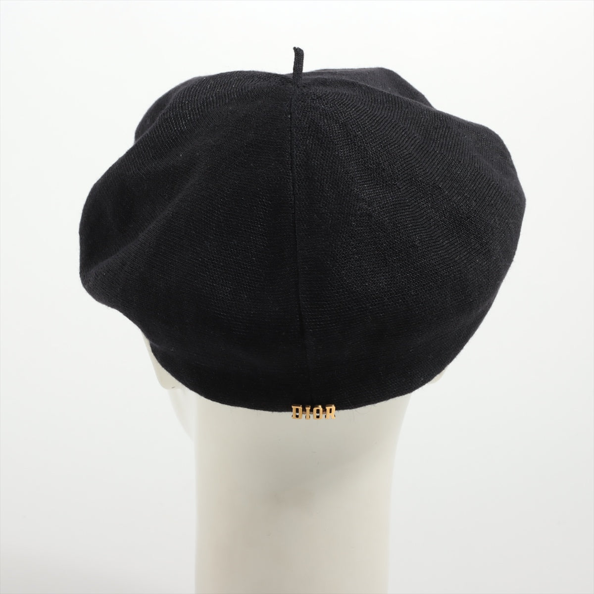 ディオール Diorロゴ ベレー帽 麻 ブラック