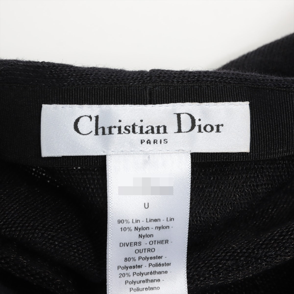 ディオール Diorロゴ ベレー帽 麻 ブラック