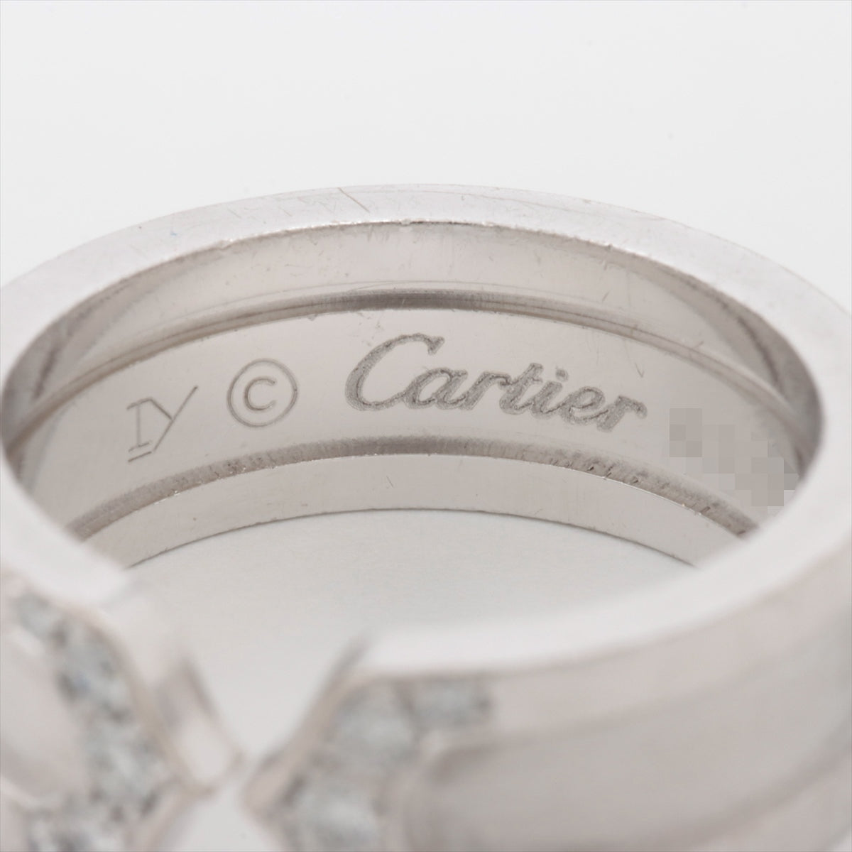 カルティエ Cartier 2Cリング ダイヤモンド スリーカラーゴールド ドゥーブルC K18YG/WG/PG #48(8号) 実寸7.5号 幅広 750YG/WG/PG/ダイヤモンド 仕上げ済