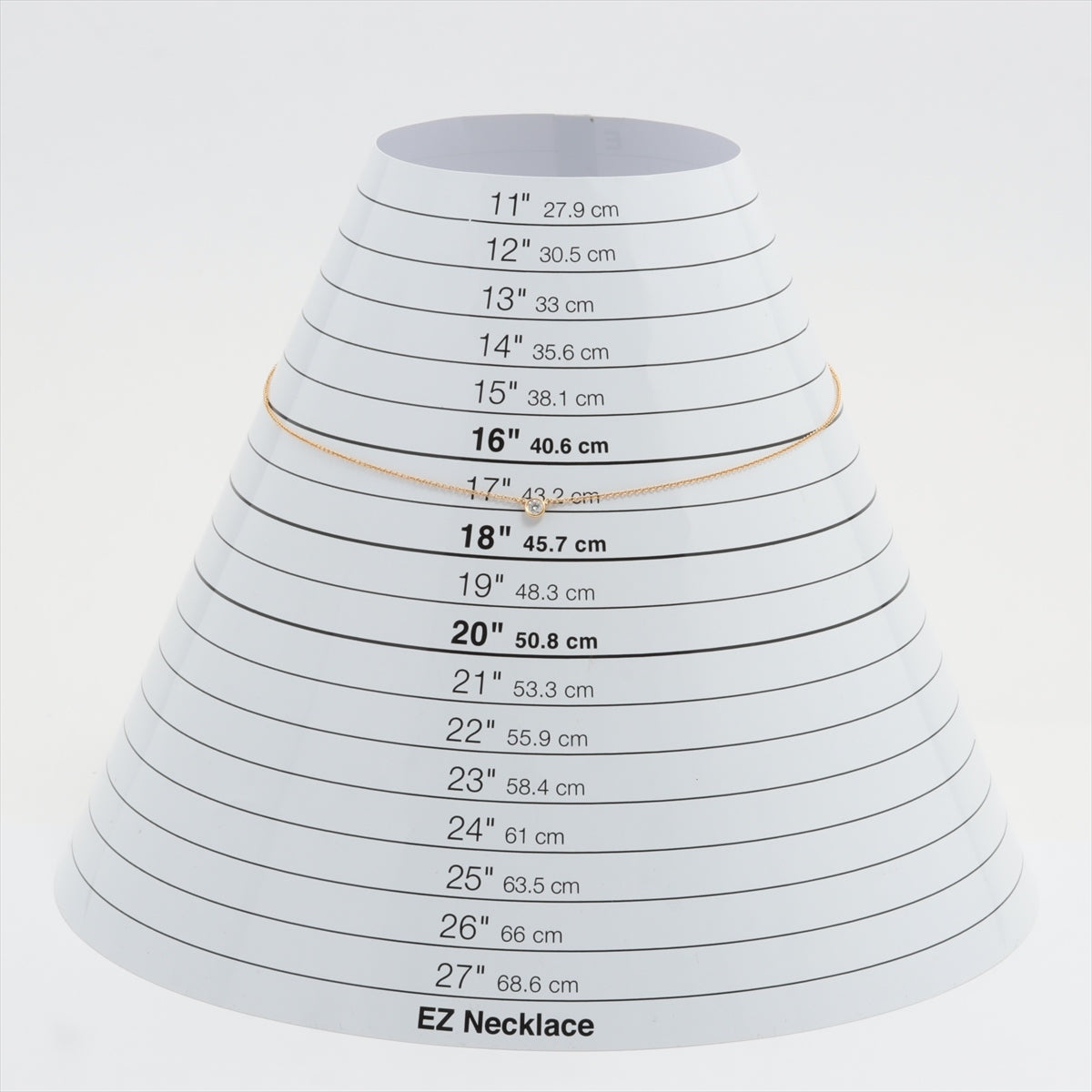 ティファニー バイザヤード 1P ダイヤ ネックレス 750(YG) 1.8g 直径4.27mm ダイヤ キューレット付近 小カケ