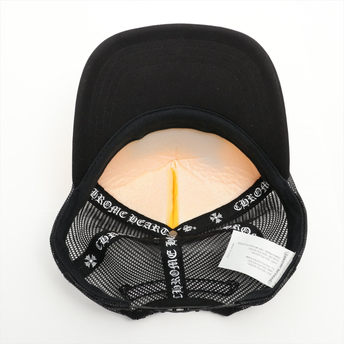 クロムハーツ マッティボーイ キャップ ポリエステル イエロー×ブラック Sex Records Link Trucker Hat