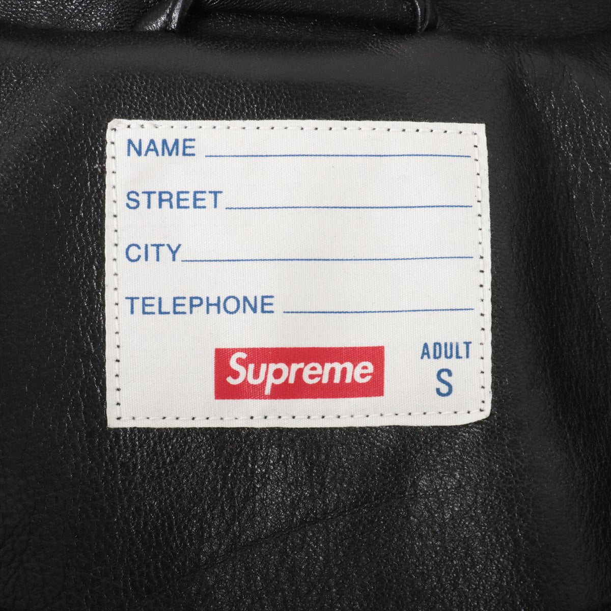 シュプリーム 18SS レザー レザージャケット S メンズ ブラック  Studded Arc Logo Leather Jacket