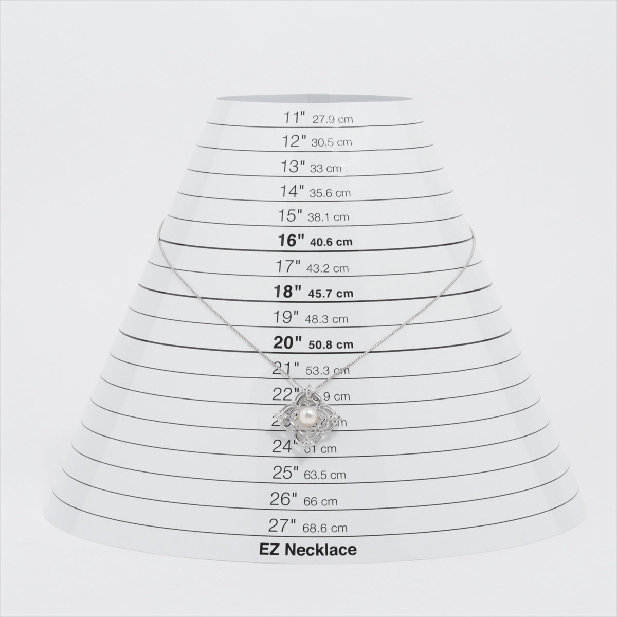 タサキ パール ダイヤ ネックレス K18WG 8.4g 0.45 0.05 約8.0mm