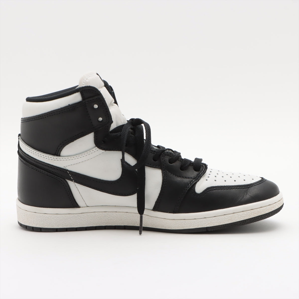 ナイキ レザー ハイカットスニーカー 27㎝ メンズ ブラック×ホワイト BQ4422-001 AIR JORDAN 1 HIGH 85 G