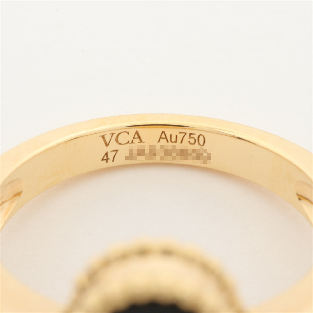 ヴァンクリーフ&アーペル ヴィンテージアルハンブラ オニキス ダイヤ リング 750(YG) 6.6g 47 VCARA41047