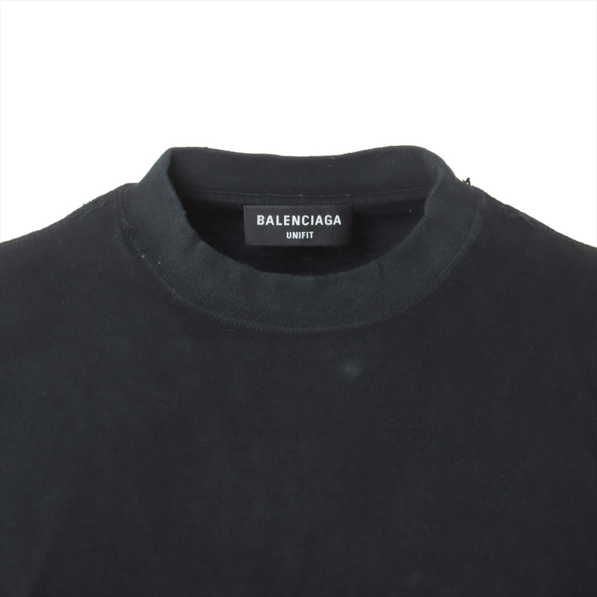 バレンシアガ 22AW コットン×ポリウレタン Tシャツ 1 メンズ ブラック  694576 ダメージ加工 オーバーサイズ