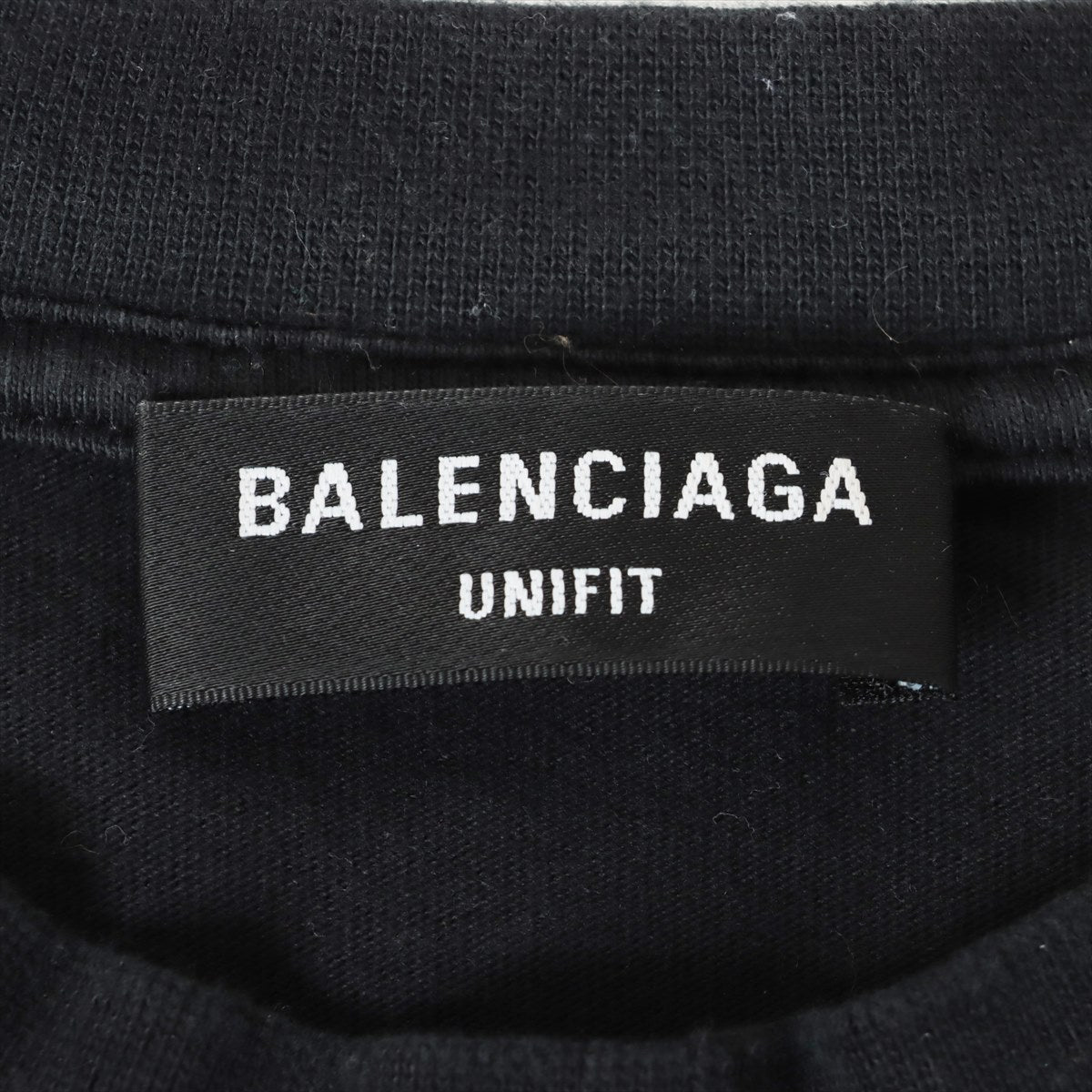 バレンシアガ 22AW コットン×ポリウレタン Tシャツ 1 メンズ ブラック  694576 ダメージ加工 オーバーサイズ