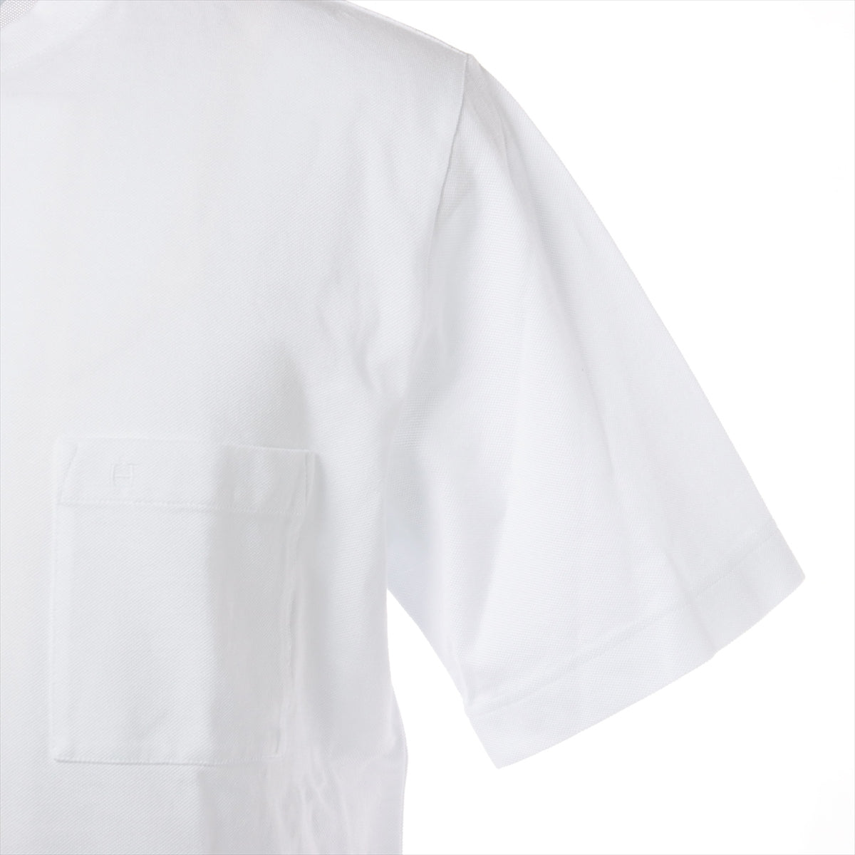 エルメス 23SS コットン Tシャツ M メンズ ホワイト  32-5705 H刺繍