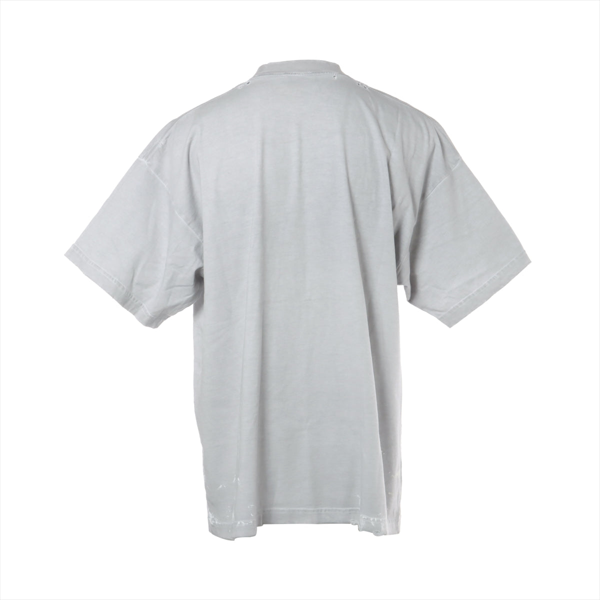 バレンシアガ 21年 コットン Tシャツ L メンズ グレー  694576 ダメージ加工