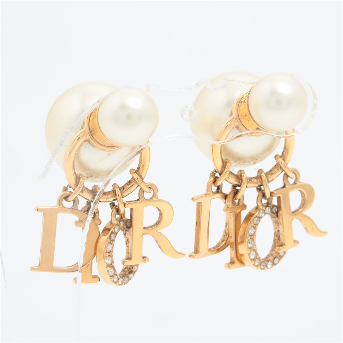 Dior ディオール ディオール トライバル ピアス 両耳用 ゴールド ホワイトレディース