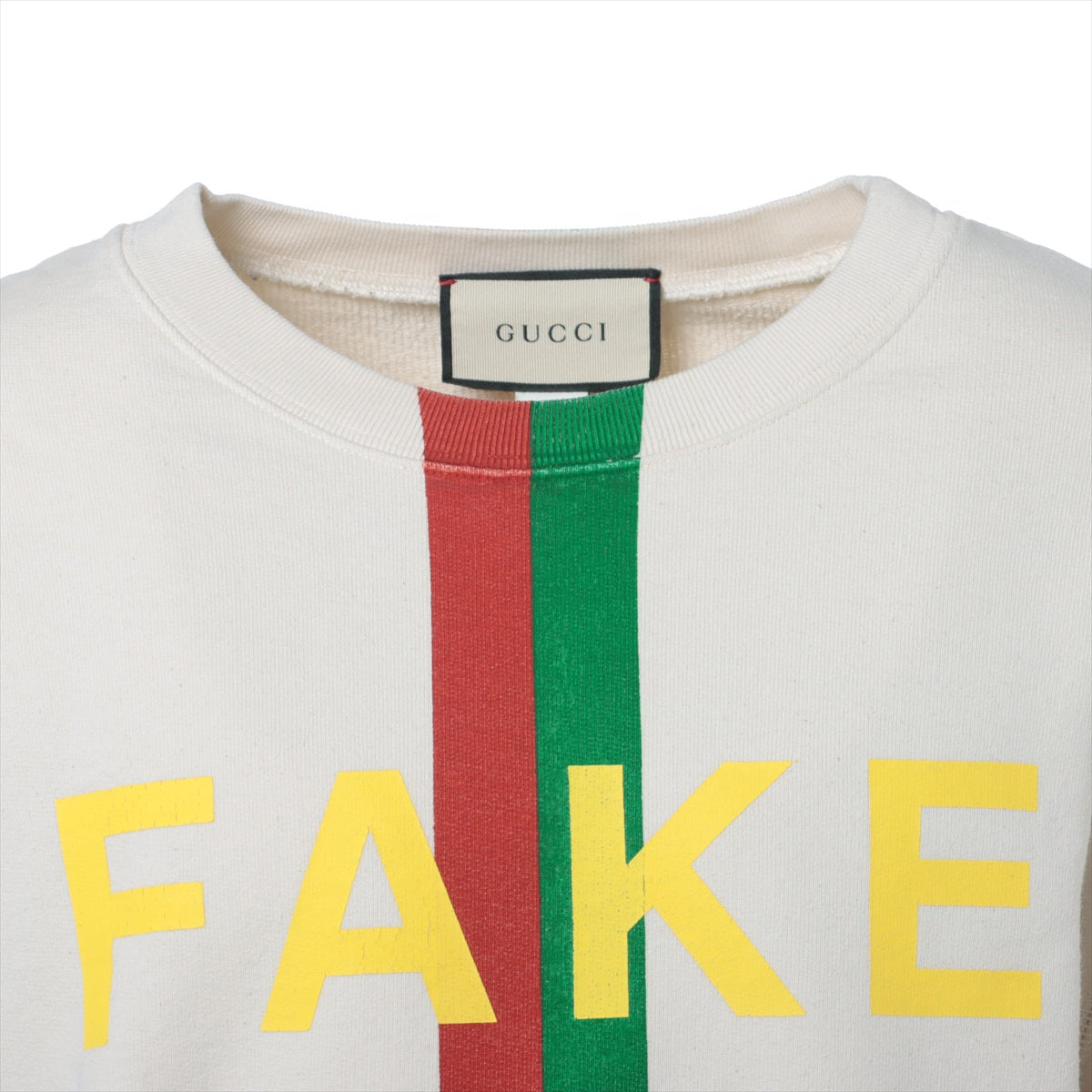 グッチ コットン スウェット M メンズ アイボリー  FAKE/NOT 635847