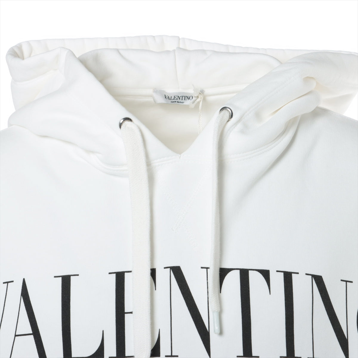 ヴァレンティノ コットン パーカー S メンズ ホワイト  ロゴ WV0MF2017U8