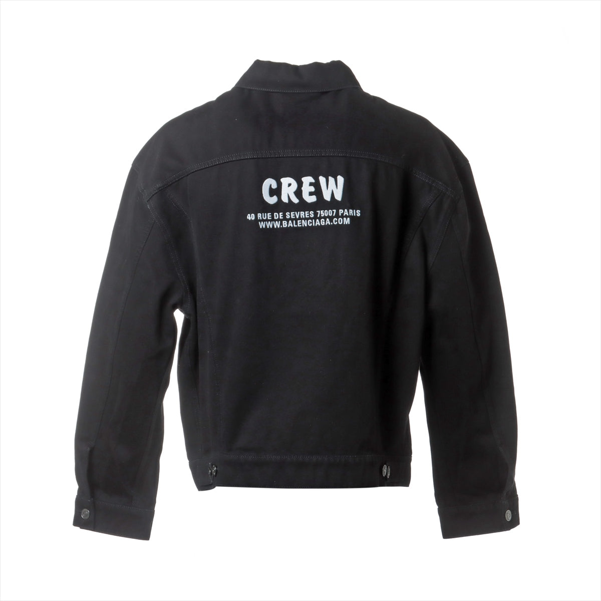 バレンシアガ 19AW コットン×ポリエステル デニムジャケット 44 メンズ ブラック 628701 CREW