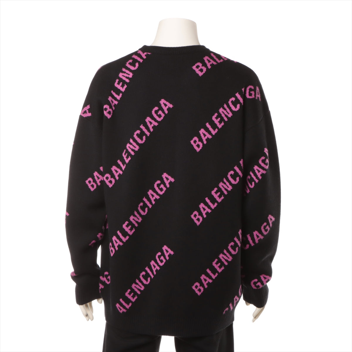 バレンシアガ BB mode エンブロイダリー刺繍 ニット セーター 長袖 黒
