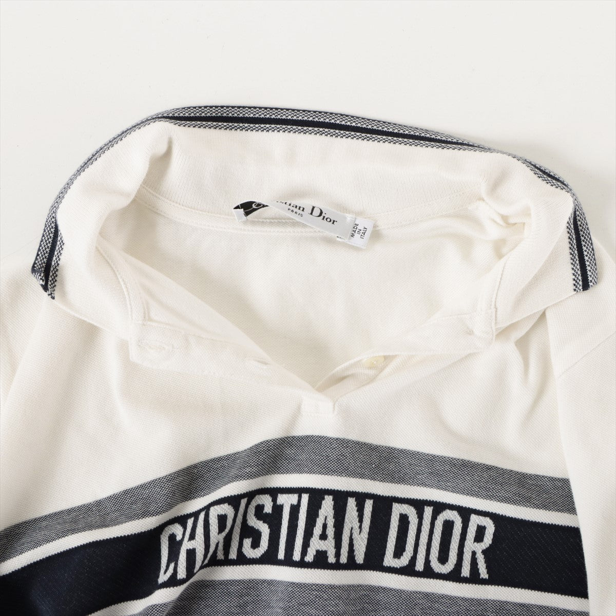 クリスチャンディオール コットン ポロシャツ L レディース ホワイト  143T10A4047