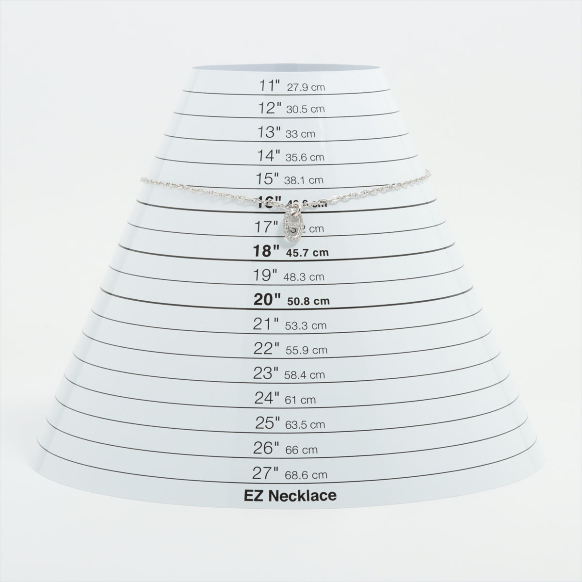 エルメス ニューファランドール PM ダイヤ ネックレス 750(WG) 13.5g ST
