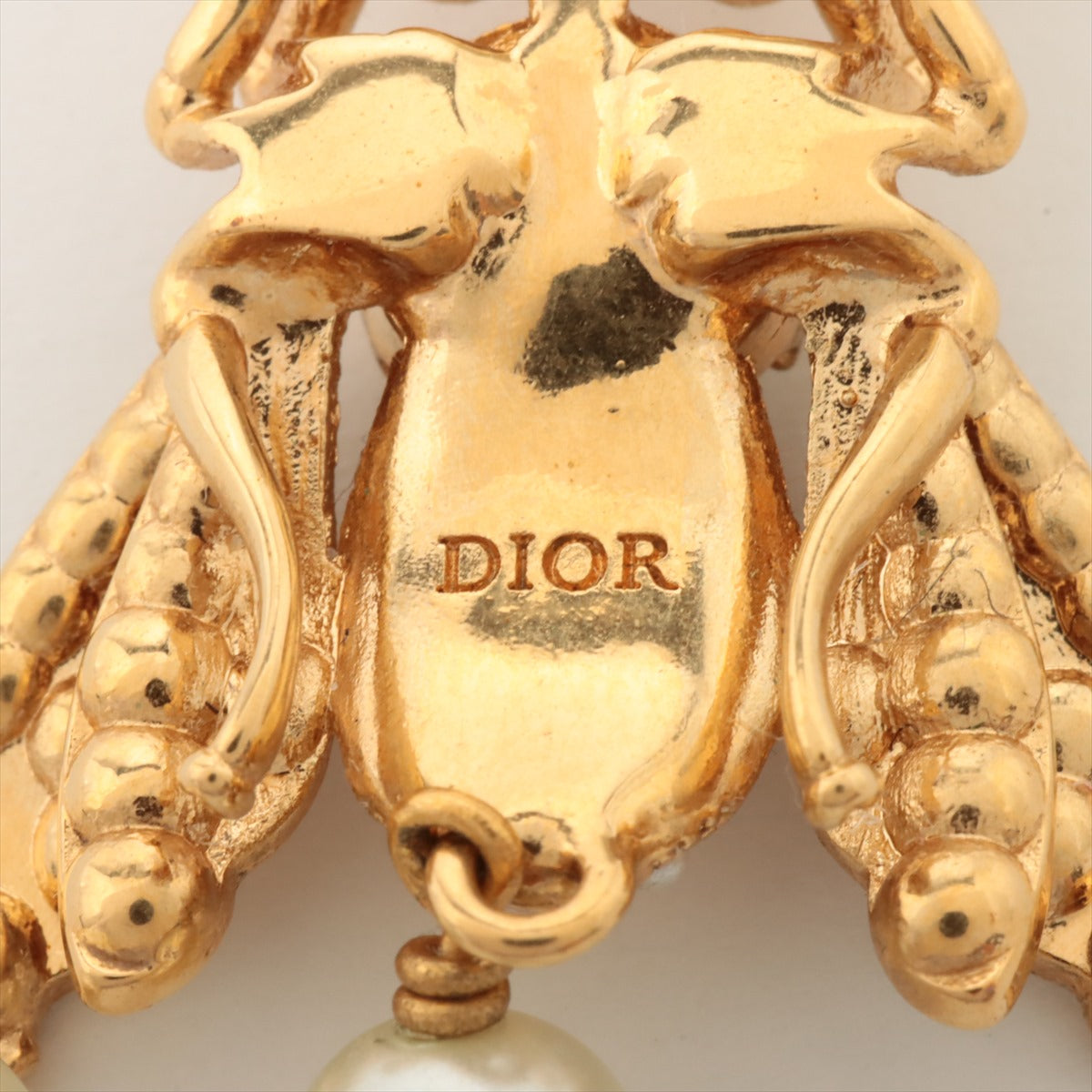ディオール Dior Tribales  ディオール トライバル ピアス(片耳用) GP×フェイクパール ホワイト×ゴールド 昆虫