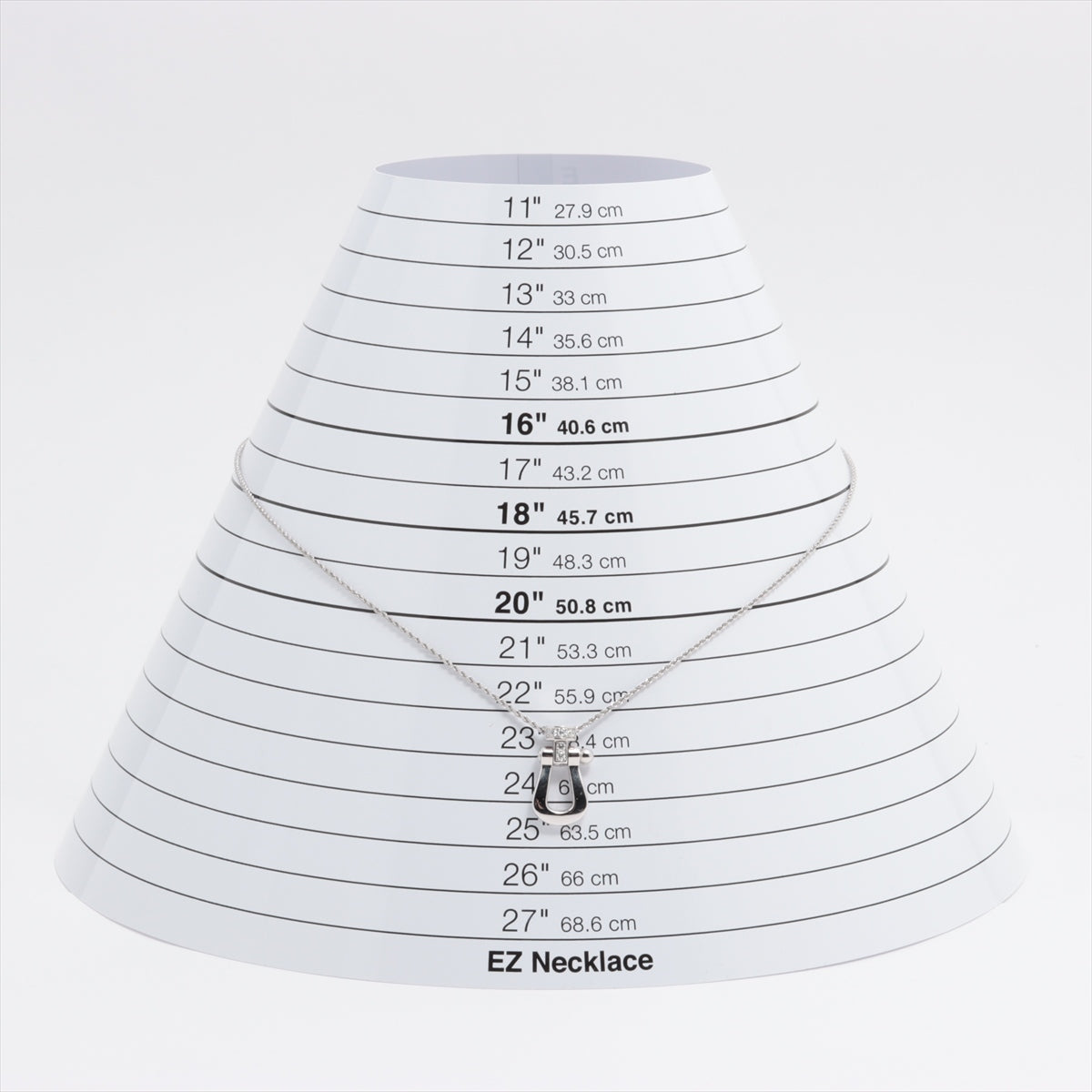 フレッド フォース10 ハーフ ダイヤ ネックレス 750(WG) 11.5g トップシリアル刻印かすれ